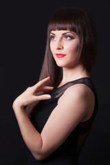 Naklejka premium Close-up portrait of young beautiful woman