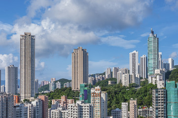 Fototapeta na wymiar Skyline of Hong Kong City