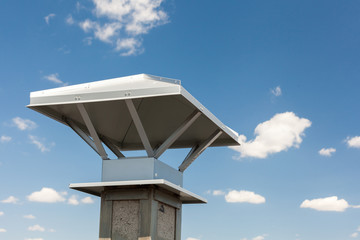 New chimney (smokestack) with metal box closeup