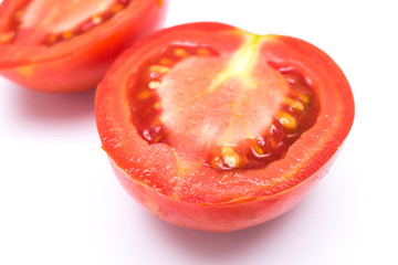 Tomato vegetable parts isolated on white background 1