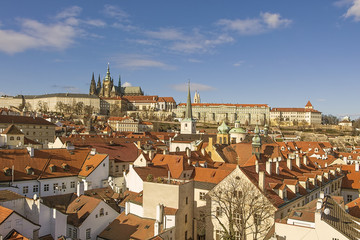 Fototapeta premium Prague Castle and roofs of old Prague