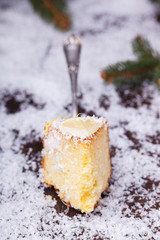Christmas lemon pie.selective focus