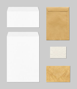 envelopes mockup template, grey background