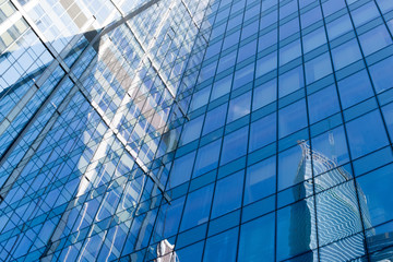 Obraz na płótnie Canvas High-rise buildings, close up view