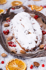 Christmas Stollen.selective focus