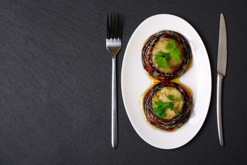 Parmigiana di melanzane: baked eggplant - italy, sicily cousine