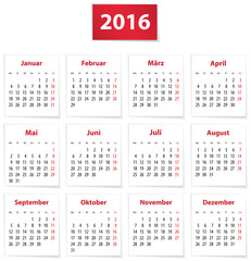 2016 German calendar
