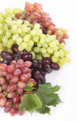 Grape cluster with leaves isolated