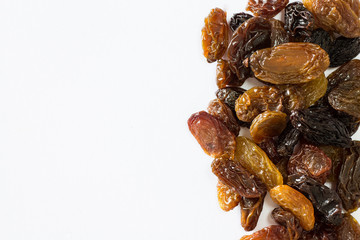 Mix raisins isolated on white background