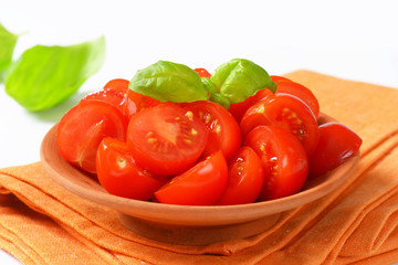 Halved cherry tomatoes