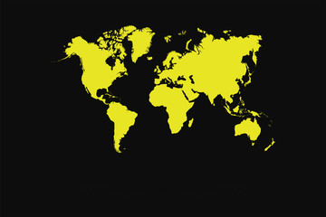 Fototapeta na wymiar Map Of The World Vector On Retro Colors