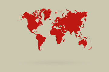 Map Of The World Vector On Retro Colors