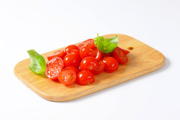 Halved cherry tomatoes