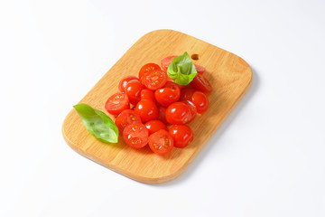 Halved cherry tomatoes