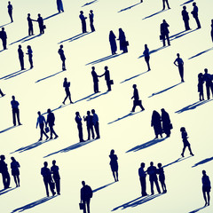 Fototapeta premium Business People Walking Commuter Rush Hour Concept