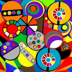 Cubist style floral background - 90811561