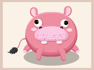 Hippo cartoon vector