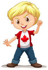 Canadian boy standing alone