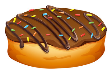 Chocolate donut with decorations