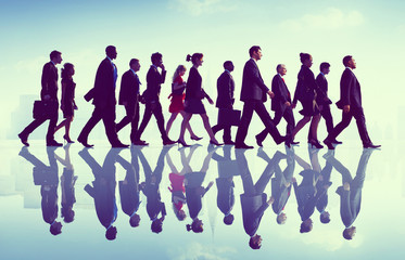 Business People Commuter Walking City Concept