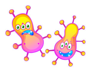 Bacteria with facial expressions