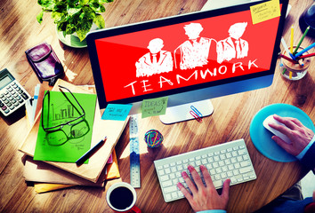 Teamwork Group Collaboration Organization Concept