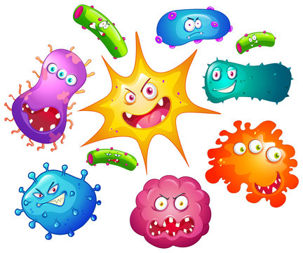 Bacteria with facial expressions
