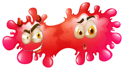 Red splash with emoticons