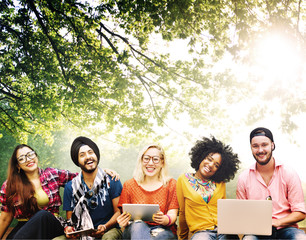 Teenagers Young Team Together Cheerful Concept