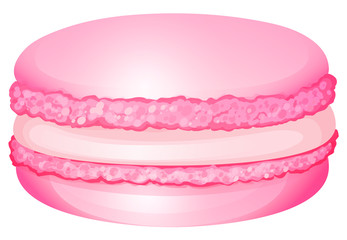 Pink macaron with cream inside