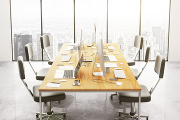 Modern contemporary office with city view