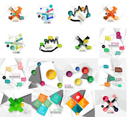 Set of abstract geometric paper infographic banner templates