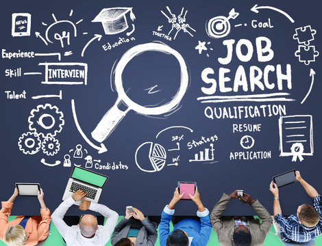 Job Search Qualification Resume Recruitment Hiring Concept