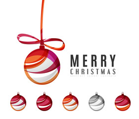 Set of abstract Christmas ball icons, business logo concepts