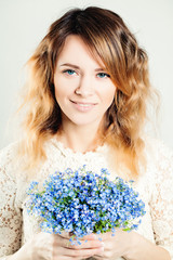 Pretty Girl with Flowers