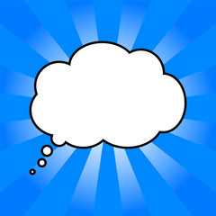 cloud of thoughts in blue sun