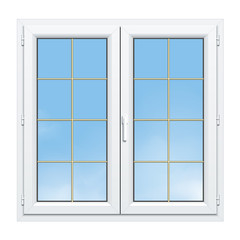 Fenêtre PVC 2 vantaux avec croisillons laiton