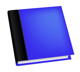Vector illustration of realistic blue book isolated on white background