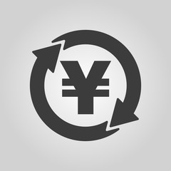 The currency exchange yen icon. Cash and money, wealth, payment symbol. Flat