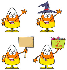 Candy Corn Cartoon Character 2. Collection Set