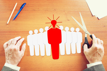 Brilliant leader of the team. Abstract conceptual image