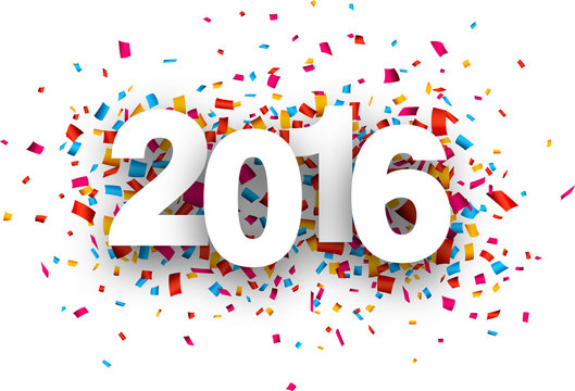 2016 paper confetti sign.