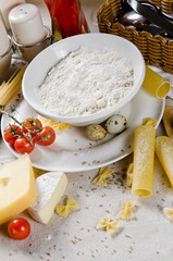 the composition of the ingredients of Italian cuisine