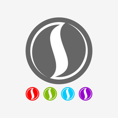 Stylized Initial S Letter Logo Design with Circular Frame