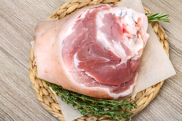 Raw pork knuckle