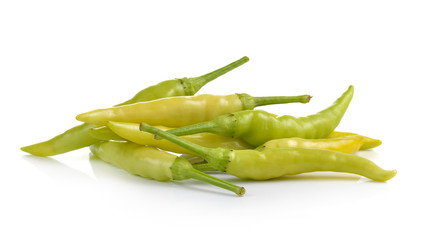 Green peppers isolated on white background