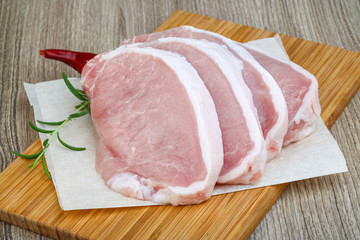 Raw pork steak