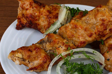 Grilled kebab meat