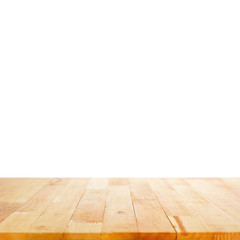 Fototapeta premium Wood table top on white background