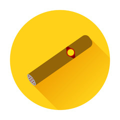 Vector illustration of cuban cigar icon. Flat color design with shadow isolated on white background